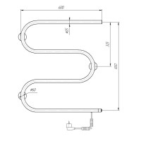 Полотенцесушитель Domoterm M-образный DMT 107-25 60 x 60 EK L/R электрический