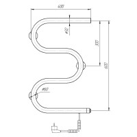 Полотенцесушитель электрический Domoterm M-образный DMT 107-32 60 х 40 EK L/R, хром
