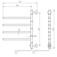 Полотенцесушитель электрический Domoterm Джаз DMT 108 П4 51 х71 EK, хром