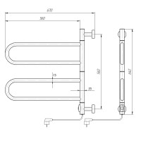 Полотенцесушитель электрический Domoterm Сальса DMT 108F П4 65 х 50 EK, хром