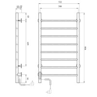 Полотенцесушитель электрический Domoterm Классик DMT 109-4 50 х 50 EK L/R, хром