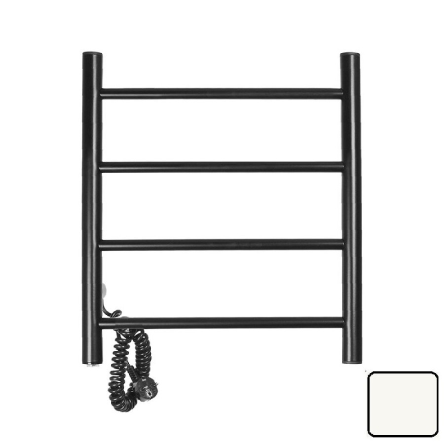 Полотенцесушитель электрический Domoterm Классик 109-4 EK R/L, ширина 50 см, высота 50 см, подключение справа/слева, белый матовый, DMT 109-4 50х50 БЕЛ EK R/DMT 109-4 50х50 БЕЛ EK L