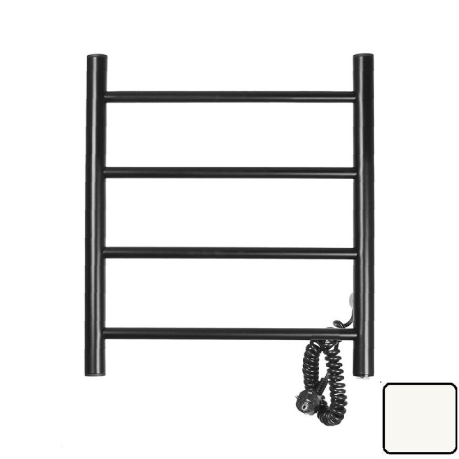 Полотенцесушитель электрический Domoterm Классик 109-4 EK R/L, ширина 50 см, высота 50 см, подключение справа/слева, белый матовый, DMT 109-4 50х50 БЕЛ EK R/DMT 109-4 50х50 БЕЛ EK L