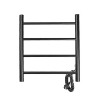Полотенцесушитель электрический Domoterm Классик 109-4 EK R/L, ширина 50 см, высота 50 см, подключение справа/слева, черный матовый, DMT 109-4 50х50 ЧРН EK R/DMT 109-4 50х50 ЧРН EK L