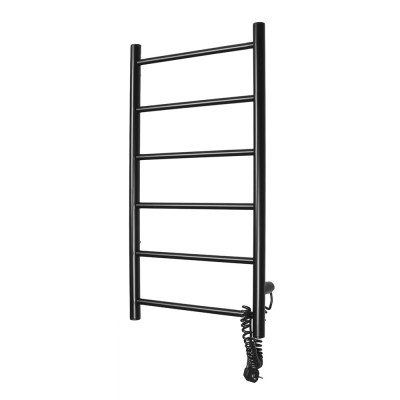 Полотенцесушитель электрический Domoterm Аврора DMT 109-6 40x80 ЧРН EKR, ширина 40 см, высота 80 см, подключение справа, черный матовый