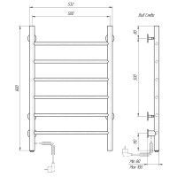 Полотенцесушитель Domoterm Классик DMT 109-6 50 x 80 EK L/R электрический
