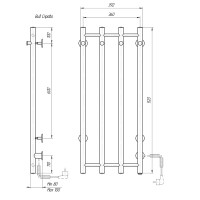 Полотенцесушитель электрический Domoterm Танго DMT 109-V4 36 х 92 EK L/R, хром