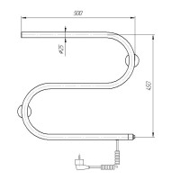 Полотенцесушитель электрический Domoterm S-образный DMT 112 42 х 50 EK L/R, хром