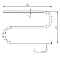 Полотенцесушитель Domoterm S-образный DMT 112 42 x 70 EK L/R электрический