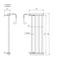 Полотенцесушитель электрический Domoterm Полка DMT 73 25 х 83 EK L/R, хром