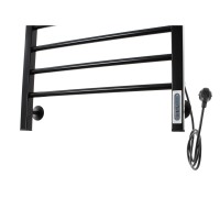 Полотенцесушитель электрический Domoterm Куба П9 EK R quick touch, ширина 50 см, высота 95 см, диммер справа, черный матовый, DMT Куба П9 500х950 EK R черный