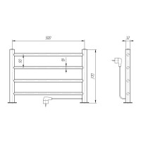 Полотенцесушитель электрический Domoterm Полка DMT-T4 38 х 53 EK L/R, хром