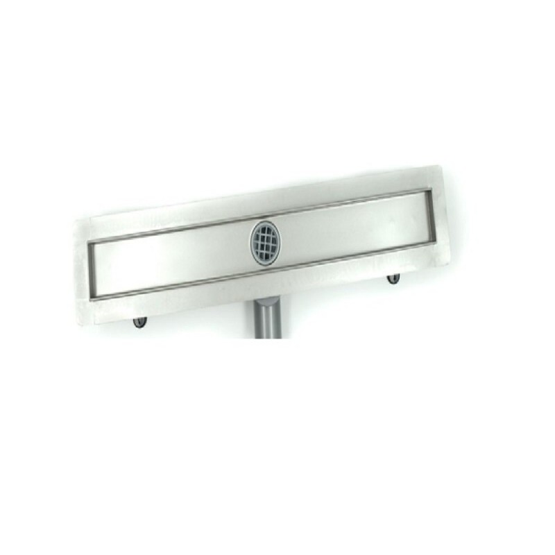 Дренажный канал Timo Drain Premium 90 см, с решеткой под плитку, цвет сталь, DP-PG90-RS50(DRY)