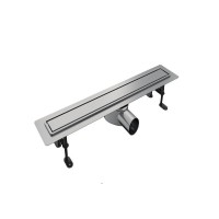 Дренажный канал Timo Drain Premium 90 см, с решеткой под плитку, цвет сталь, DP-PG90-RS50(DRY)