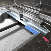 Дренажный канал Timo Drain Protect DP20700-DG20700, 70 см, с перфорированной решеткой DG20, сатин