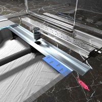 Дренажный канал Timo Drain Protect DP20700-DR20700, 70 см, с перфорированной решеткой DR20, сатин