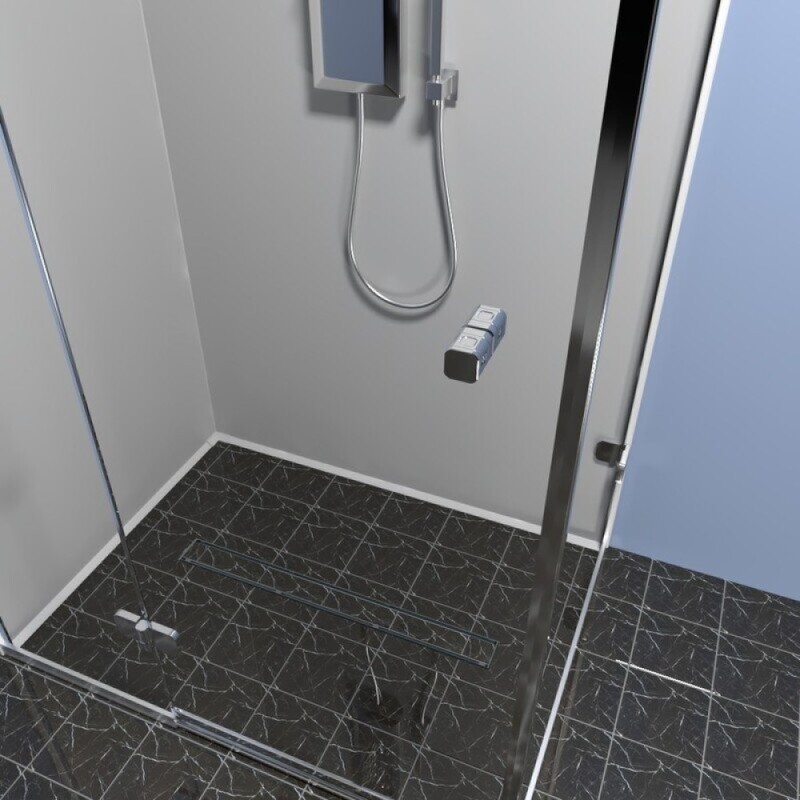 Дренажный канал Timo Drain Protect DP20800-PG20800, 80 см, с двусторонней панелью PG20 под плитку, цвет сатин