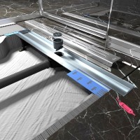 Дренажный канал Timo Drain Protect DP20900-DG20900, 90 см, с перфорированной решеткой DG20, сатин