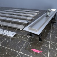 Дренажный канал Timo Drain Protect DP20900-LG20900, 90 см, с перфорированной решеткой LG20, сатин
