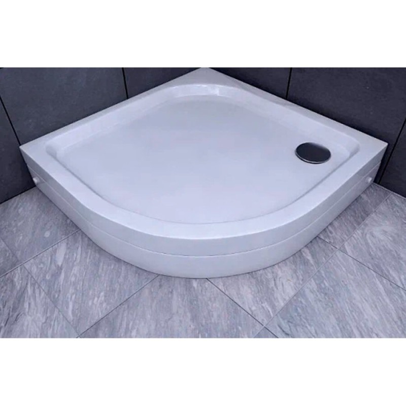 Душевой поддон Aquatek 80 x 80 х 15 см, акриловый, четверь круга, с ножками и с фронтальным экраном, DPA-0000007