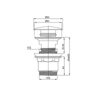 Донный клапан Vincea DPU-1B01GM, клик-клак, G1 1/4, с переливом, вороненая сталь