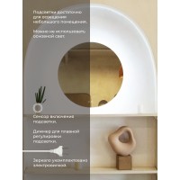 Зеркало DQ Дортмунд (Dortmund) 60 см с подсветкой/антизапотеванием (DQMDOR60A)