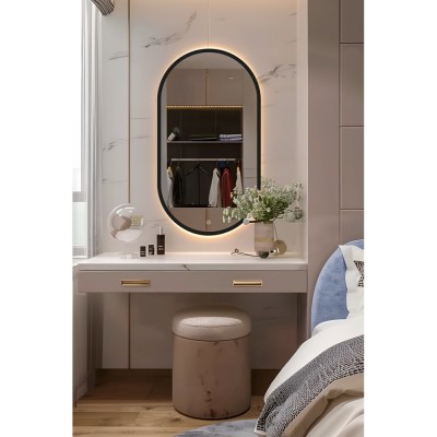 Зеркало DQ Мюнхен (München) Классик 90х45 черный с подсветкой (DQMMUC9045CBLK)