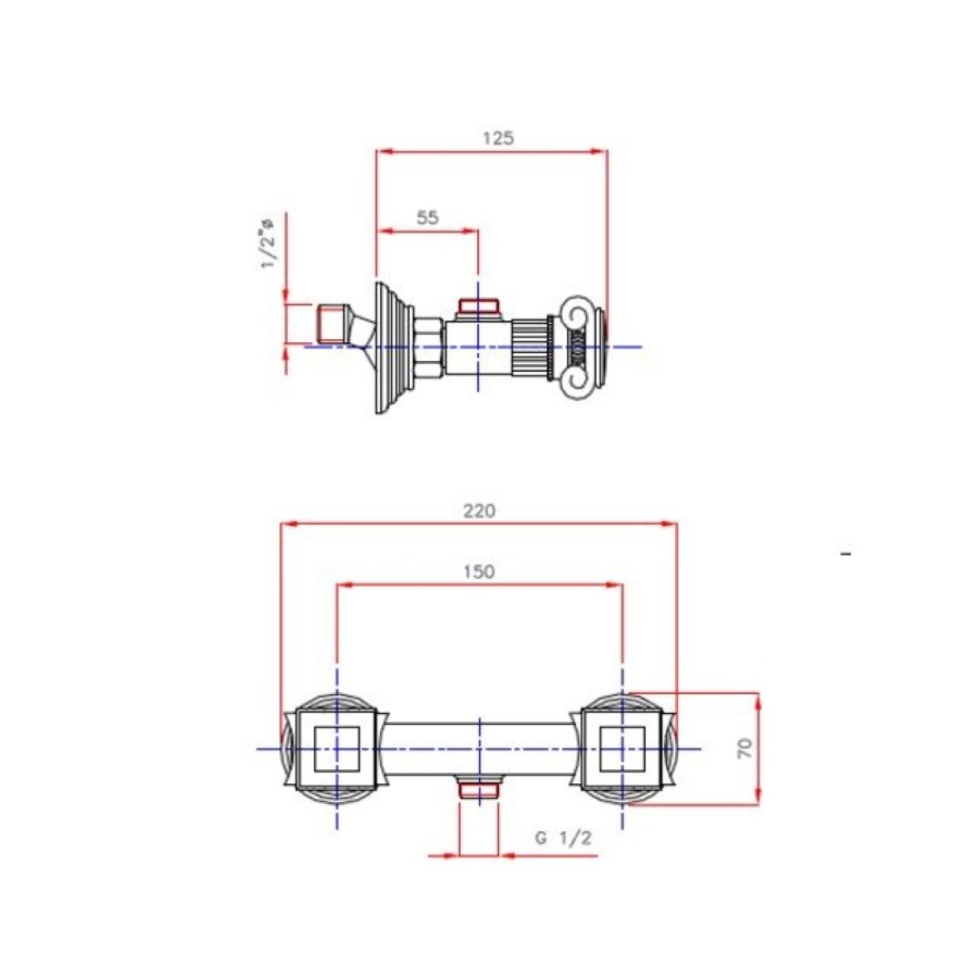 Смеситель Cezares Olimp DS-01-M цвет хром, ручки круглые металл