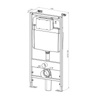 Комплект D&K Venice DS1021610, инсталляция DI8055119 с безободковым унитазом DT1026516 белый, смыв торнадо, сиденье микролифт, клавиша смыва хром DB1519001