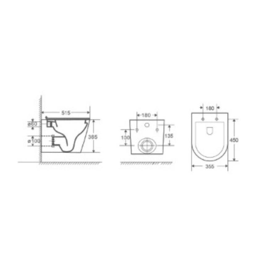 Комплект D&K Venice DS1021611, инсталляция DI8055119 с безободковым унитазом DT1026516 белый, смыв торнадо, сиденье микролифт, клавиша смыва хром матовый DB1519002