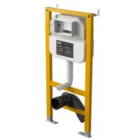 Комплект D&K Venice DS1021617, инсталляция DI8050127 с безободковым унитазом DT1026016 белый, смыв торнадо, сиденье микролифт, клавиша смыва хром матовый DB1499002