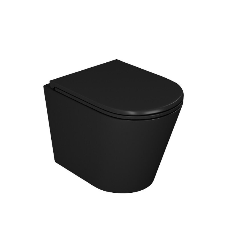 Инсталляция D&K с безободковым унитазом Venice DS1022502, сиденье микролифт, клавиша черная, цвет черный