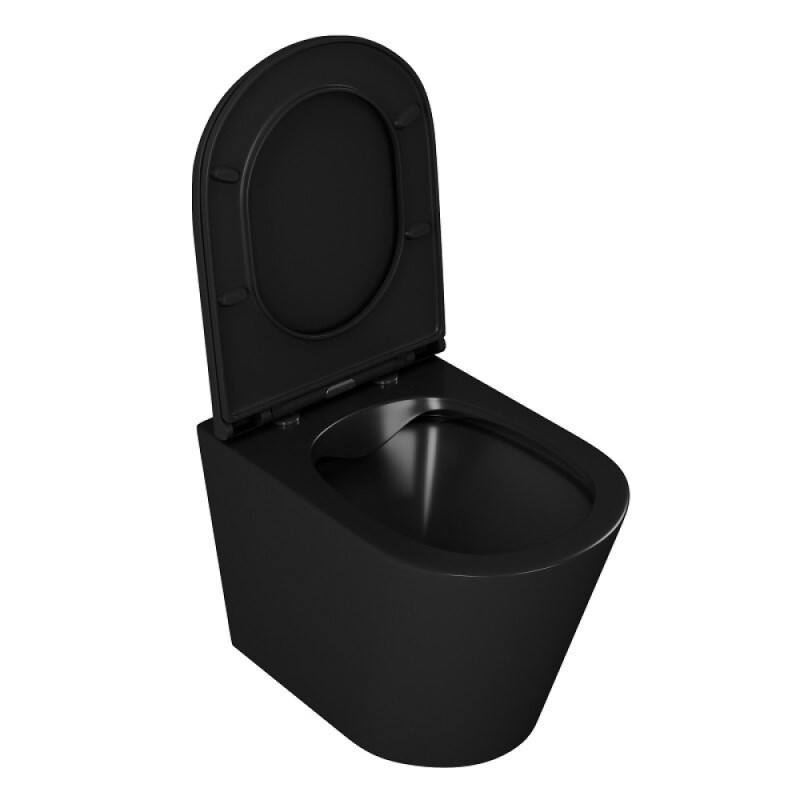 Инсталляция D&K с безободковым унитазом Venice DS1022502, сиденье микролифт, клавиша черная, цвет черный