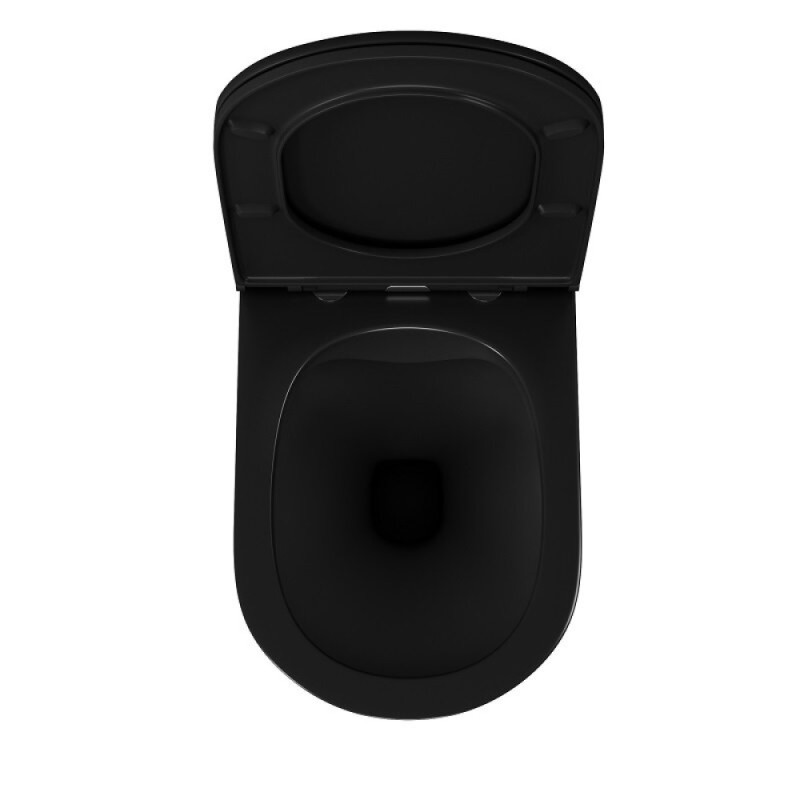 Инсталляция D&K с безободковым унитазом Venice DS1022502, сиденье микролифт, клавиша черная, цвет черный