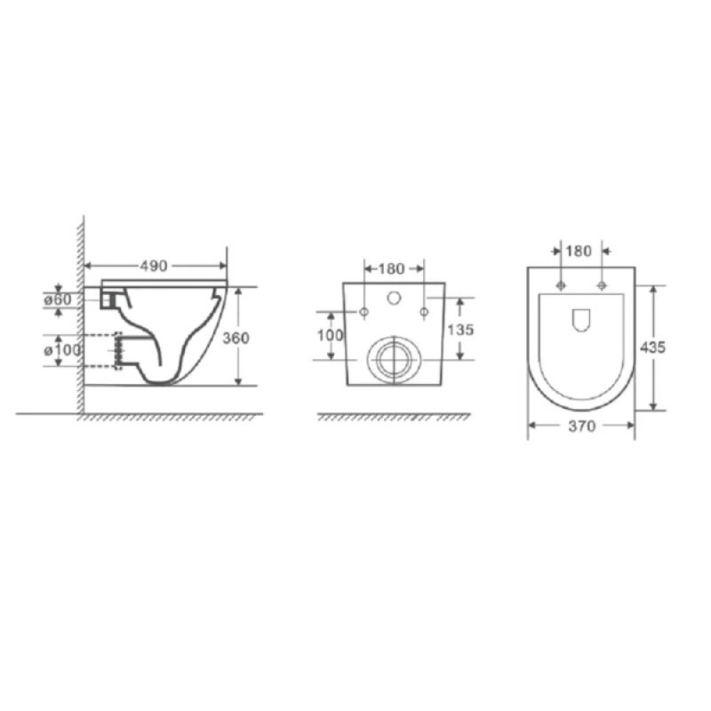 Комплект D&K Matrix DS1391612, инсталляция DI8055119 с безободковым унитазом DT1396516 белый, смыв торнадо, сиденье микролифт, клавиша смыва хром матовый DB1519002