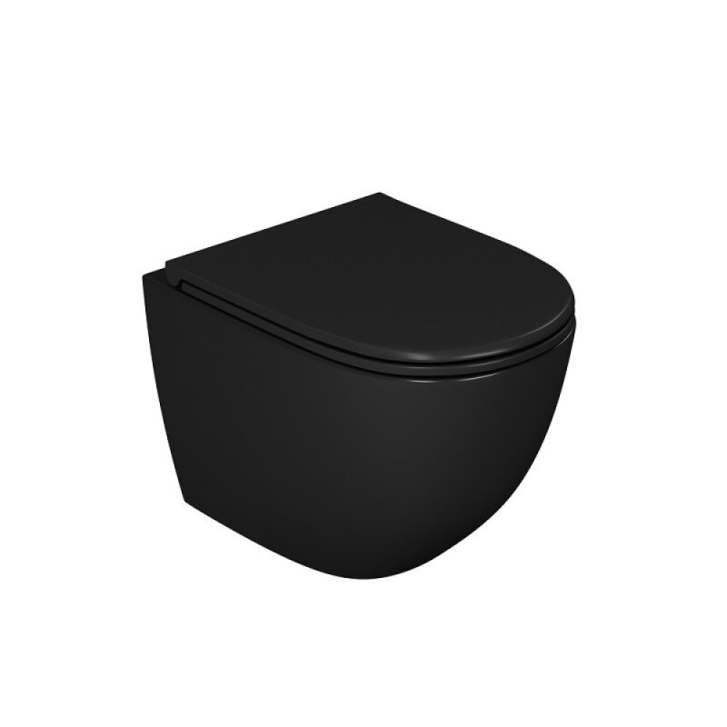 Инсталляция D&K с безободковым унитазом Matrix DS1392502, сиденье микролифт, клавиша черная, цвет черный