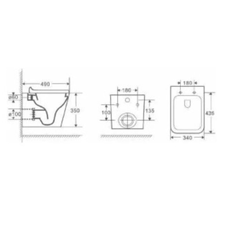 Комплект D&K Berlin DS1431609, инсталляция DI8055119 с безободковым унитазом DT1436016 белый, сиденье микролифт, клавиша смыва хром DB1399001
