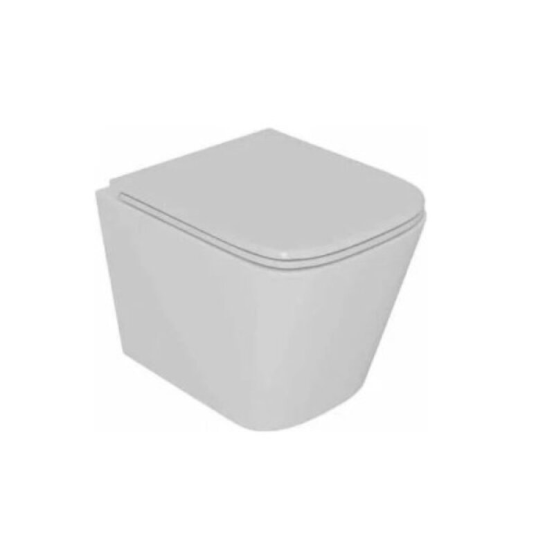 Комплект D&K Berlin DS1431611, инсталляция DI8055119 с безободковым унитазом DT1436016 белый, сиденье микролифт, клавиша смыва черная DB1519025