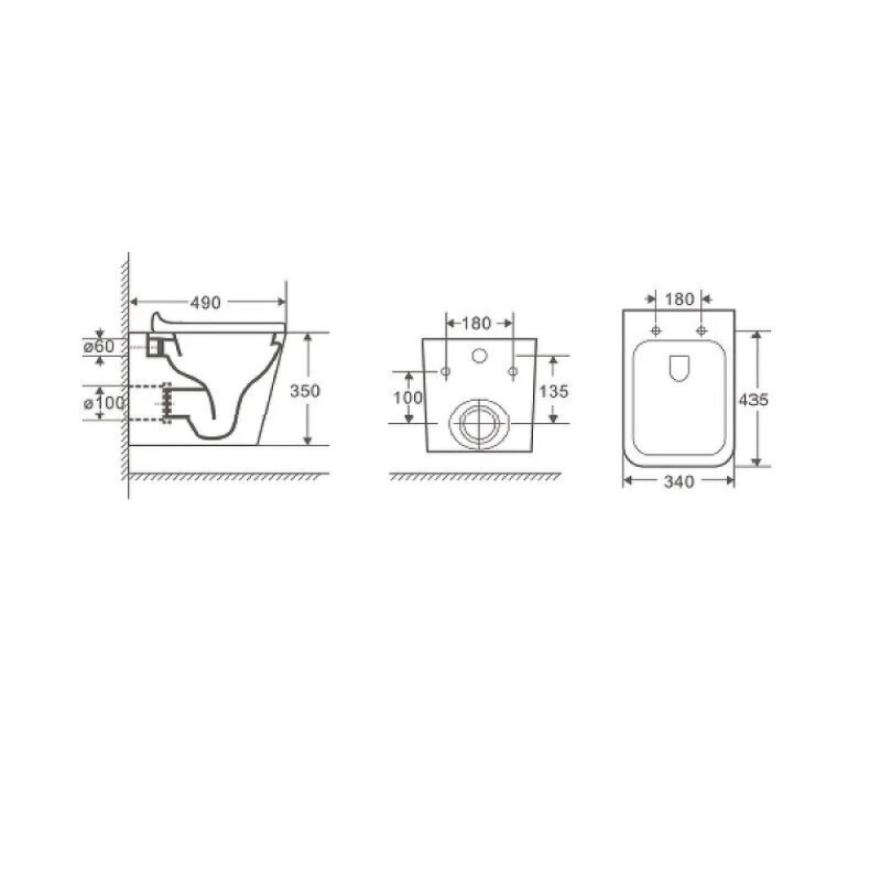 Комплект D&K Berlin DS1431619, инсталляция DI8055119 с безободковым унитазом DT1436016 белый, сиденье микролифт, клавиша смыва черная DB1439025