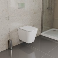 Инсталляция D&K с безободковым унитазом Quadro DS1511602, сиденье микролифт, клавиша белая, цвет белый