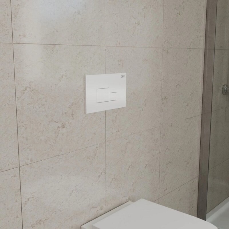 Инсталляция D&K с безободковым унитазом Quadro DS1511602, сиденье микролифт, клавиша белая, цвет белый