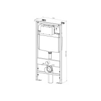 Комплект D&K Quadro DS1511607, инсталляция DI8055119 с безободковым унитазом DT1516016 белый, сиденье микролифт, клавиша смыва черная DB1519025
