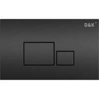 Комплект D&K Quadro DS1511607, инсталляция DI8055119 с безободковым унитазом DT1516016 белый, сиденье микролифт, клавиша смыва черная DB1519025