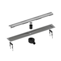 Дренажный канал Timo Drain System DS230107/00, 70 см, с перфорированной решеткой lines, хром