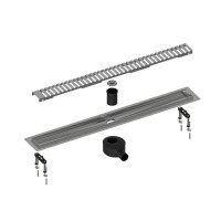 Дренажный канал Timo Drain System DS230107/01, 70 см, с перфорированной решеткой lines, цвет сатин