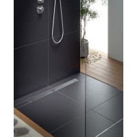 Дренажный канал Timo Drain System DS230107/01, 70 см, с перфорированной решеткой lines, цвет сатин