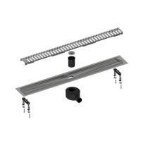 Дренажный канал Timo Drain System DS230108/00, 80 см, с перфорированной решеткой lines, хром