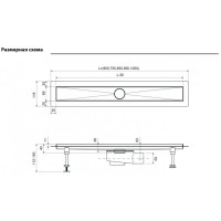 Дренажный канал Timo Drain System DS230108/00, 80 см, с перфорированной решеткой lines, хром
