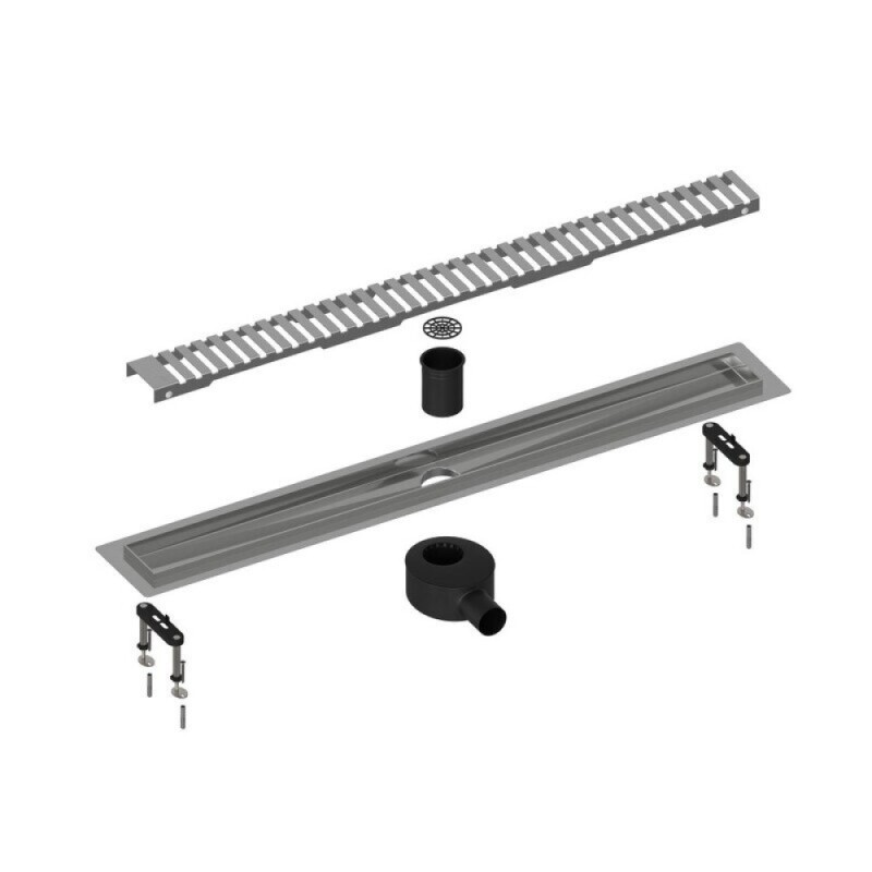 Дренажный канал Timo Drain System DS230108/01, 80 см, с перфорированной решеткой lines, сатин