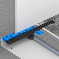 Дренажный канал Timo Drain System DS230108/03, 80 см, с перфорированной решеткой lines, черный матовый